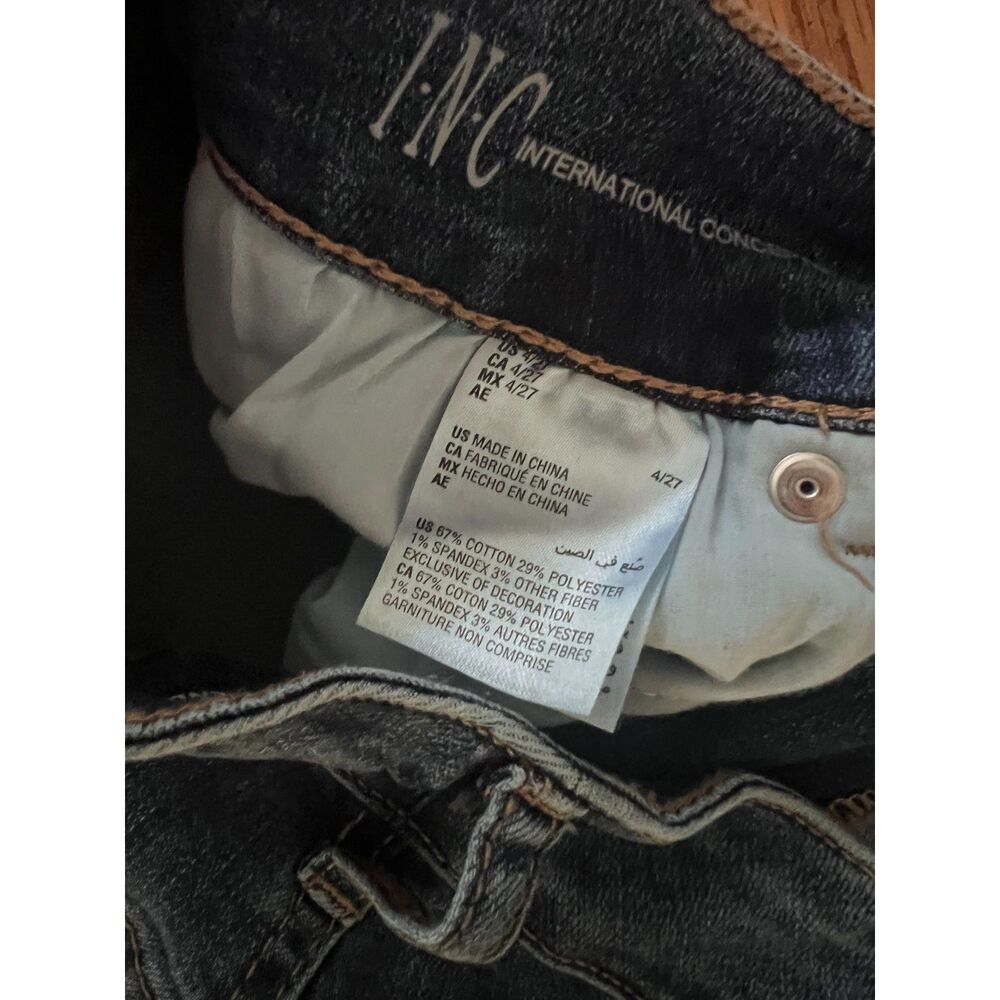 INC Denim Boyfriend Jeans 4 (27) Patchwork Floral
